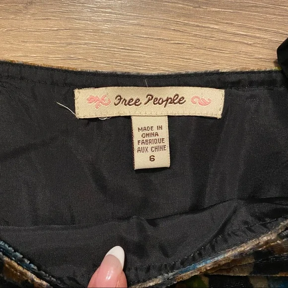 SOLD Free People Silk Velvet Floral Wrap Skirt - Picture 4 of 8